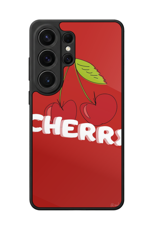 Samsung Galaxy S26 Ultra Uyumlu Kiraz Tasarımlı Glossy Premium Kılıf
