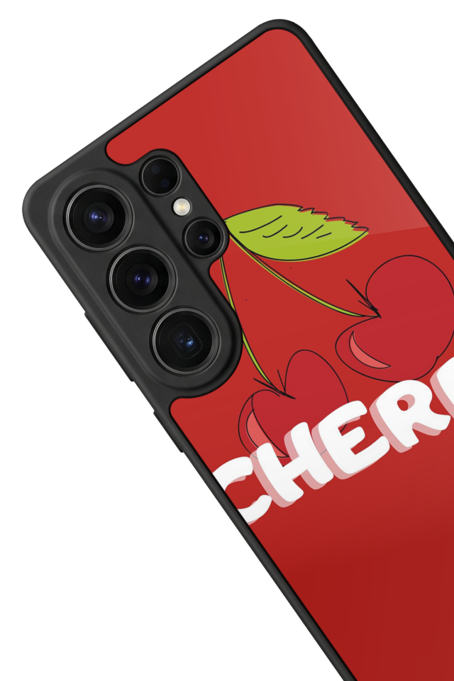 Samsung Galaxy S26 Ultra Uyumlu Kiraz Tasarımlı Glossy Premium Kılıf