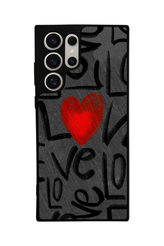 Samsung Galaxy S23 Ultra Uyumlu Love Tasarımlı Glossy Premium Kılıf