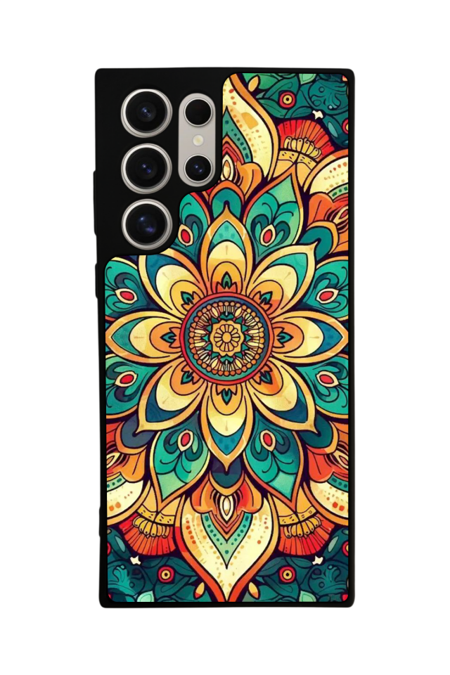 Samsung Galaxy S23 Ultra Uyumlu Mandala Tasarımlı Glossy Premium Kılıf