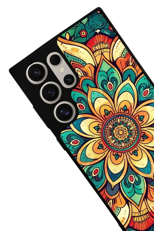 Samsung Galaxy S23 Ultra Uyumlu Mandala Tasarımlı Glossy Premium Kılıf