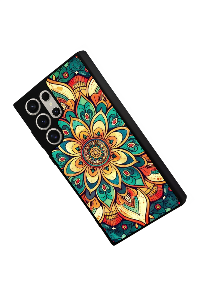 Samsung Galaxy S23 Ultra Uyumlu Mandala Tasarımlı Glossy Premium Kılıf