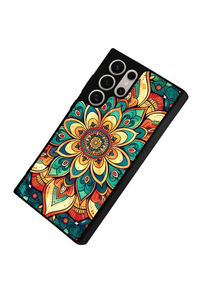 Samsung Galaxy S23 Ultra Uyumlu Mandala Tasarımlı Glossy Premium Kılıf