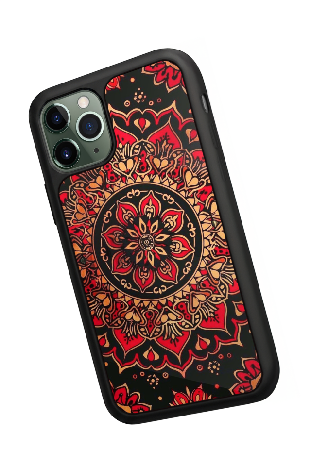 iPhone 11 Pro Uyumlu Mandala Tasarımlı Glossy Premium Kılıf