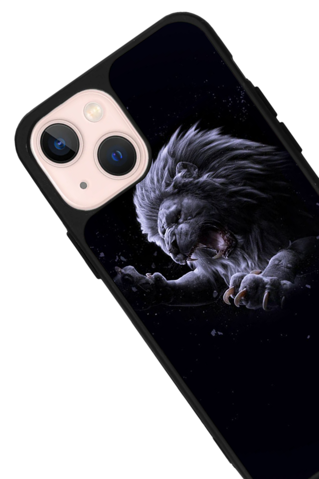 iPhone 13/14 Uyumlu Aslan Tasarımlı Glossy Premium Kılıf