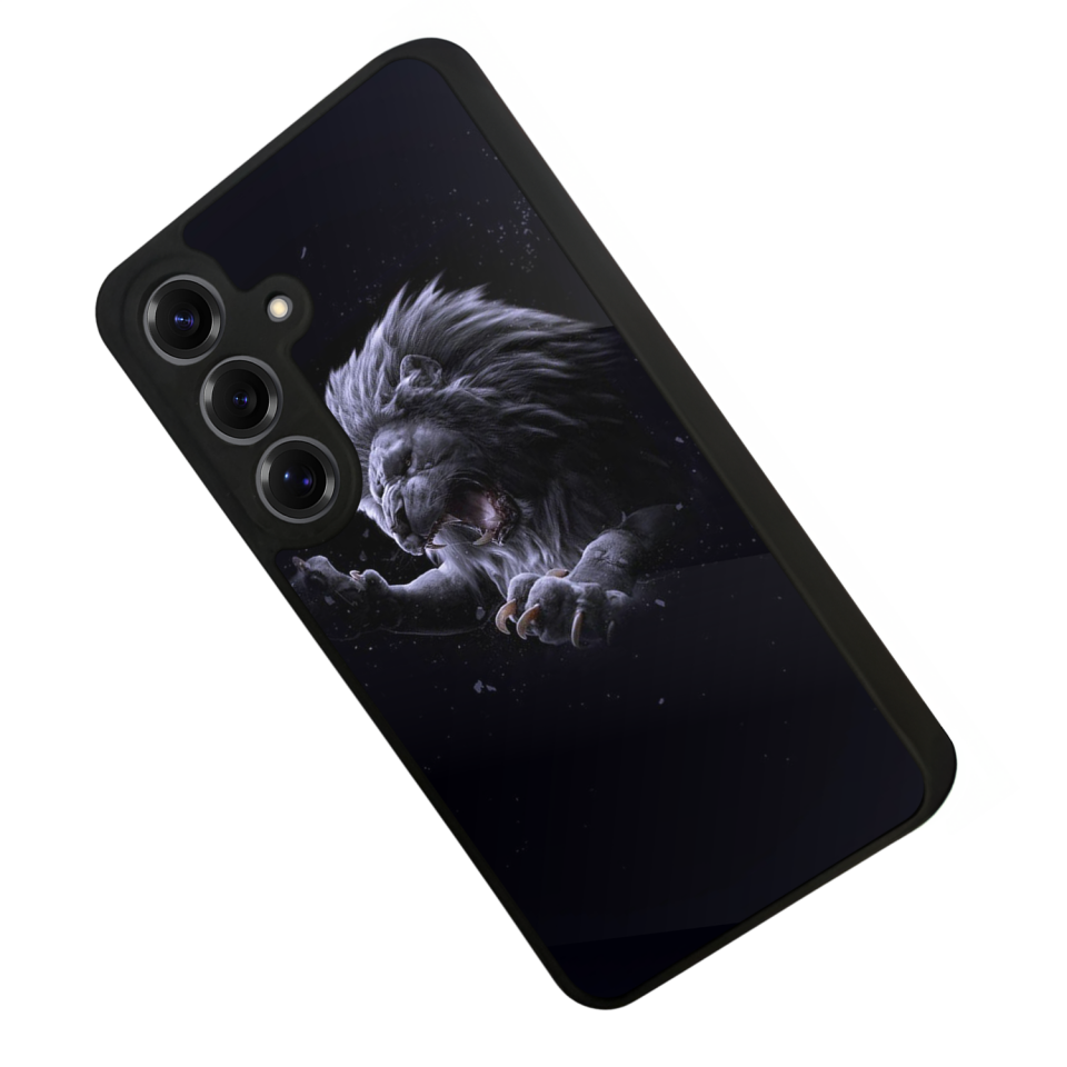 Samsung Galaxy S25 Uyumlu Aslan Tasarımlı Glossy Premium Kılıf