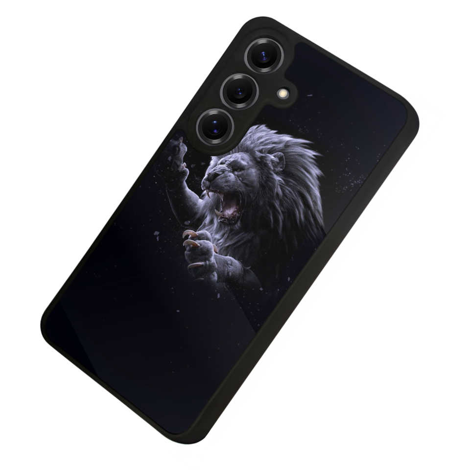 Samsung Galaxy S25 Uyumlu Aslan Tasarımlı Glossy Premium Kılıf