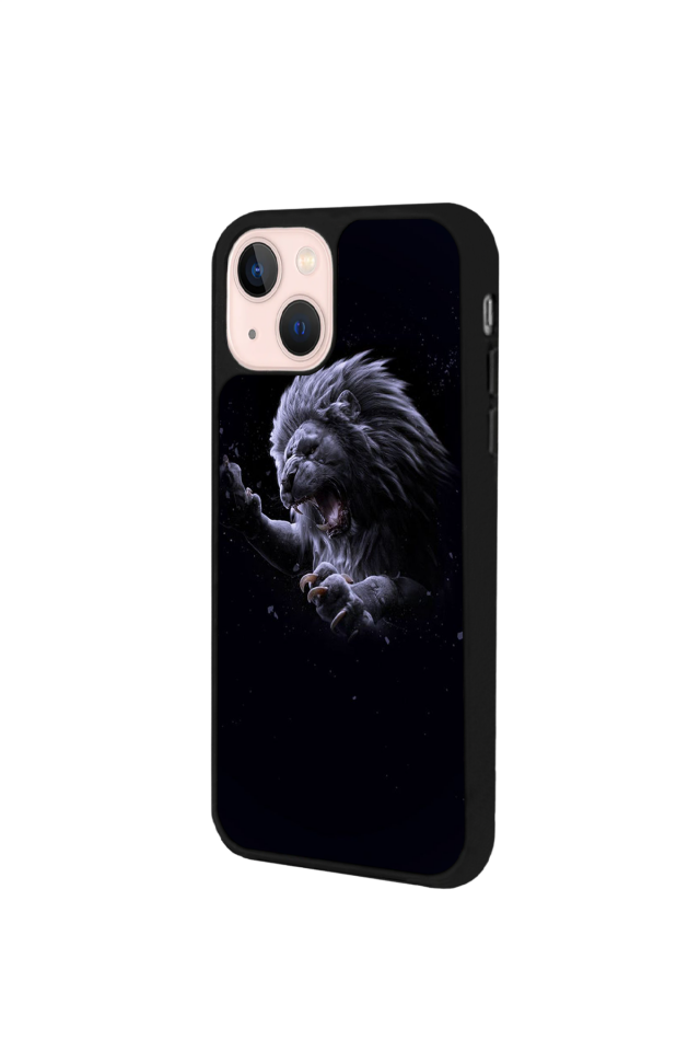 iPhone 13/14 Uyumlu Aslan Tasarımlı Glossy Premium Kılıf