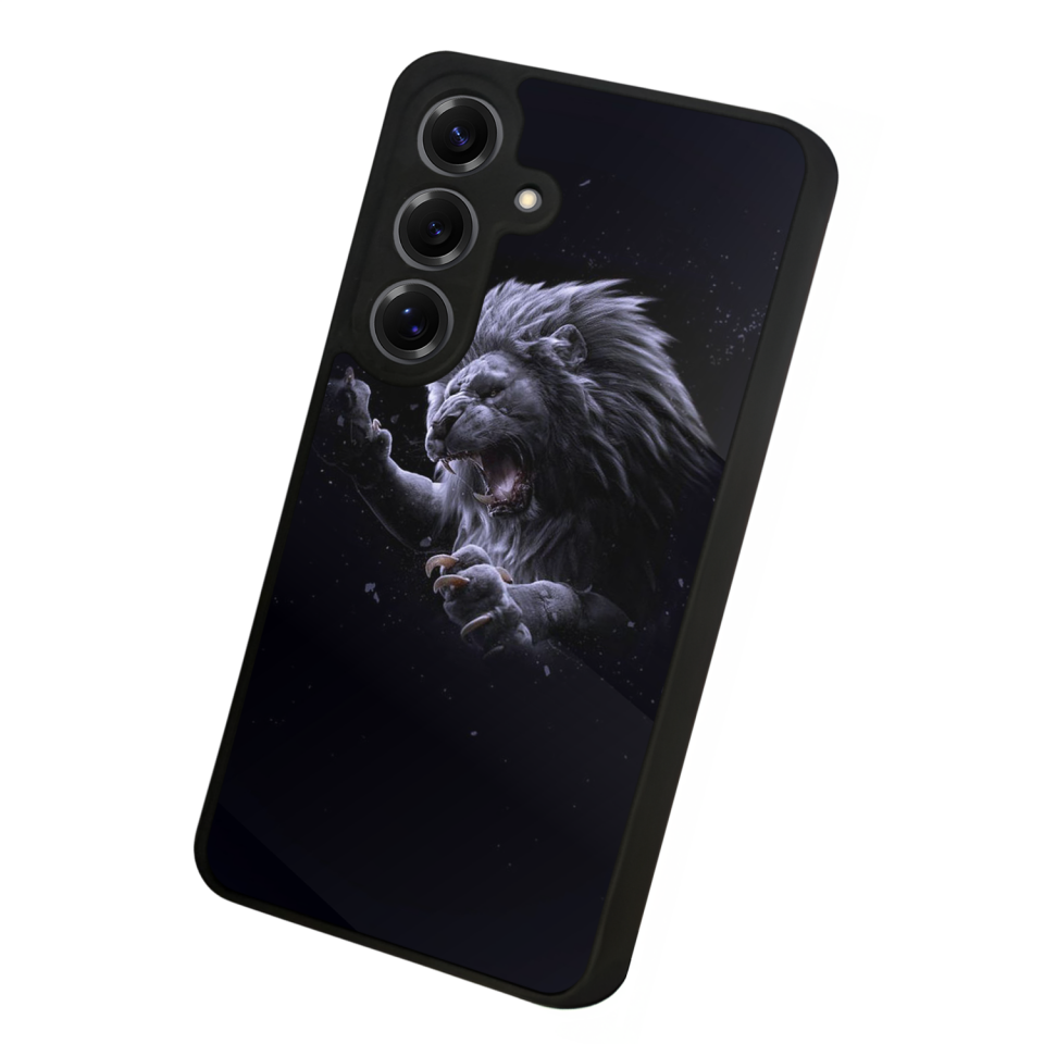 Samsung Galaxy S25 Uyumlu Aslan Tasarımlı Glossy Premium Kılıf