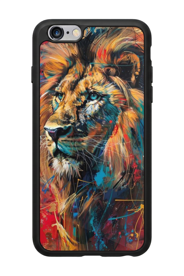 iPhone 6s Plus Uyumlu Aslan Tasarımlı Glossy Premium Kılıf