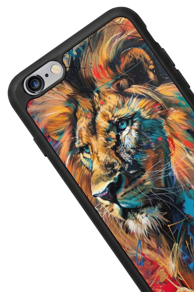 iPhone 6s Plus Uyumlu Aslan Tasarımlı Glossy Premium Kılıf