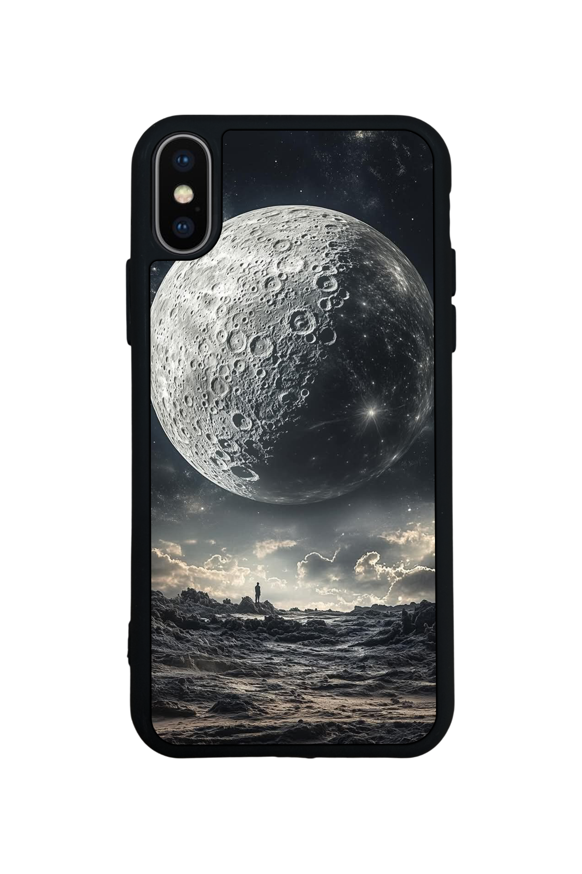 iPhone X/ XS Uyumlu Ay Tasarımlı Glossy Premium Kılıf