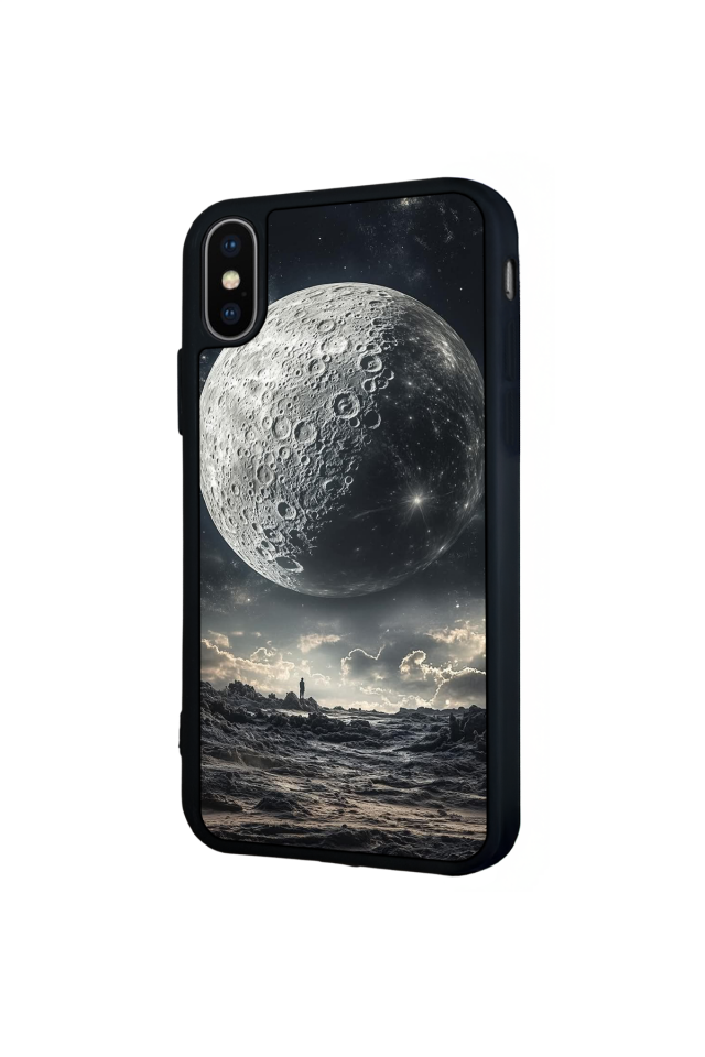 iPhone X/ XS Uyumlu Ay Tasarımlı Glossy Premium Kılıf