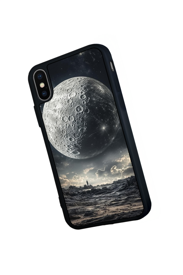 iPhone X/ XS Uyumlu Ay Tasarımlı Glossy Premium Kılıf