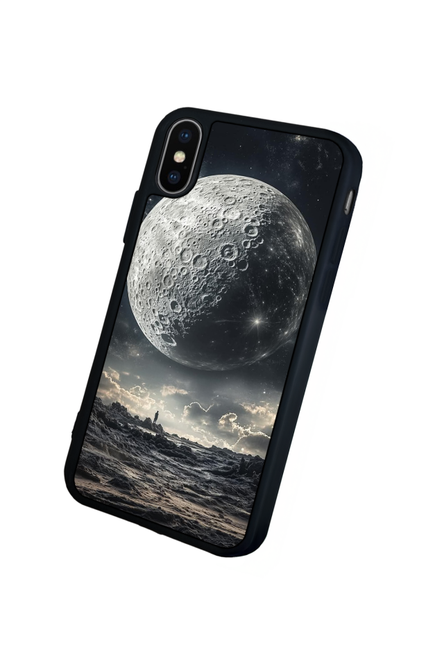 iPhone X/ XS Uyumlu Ay Tasarımlı Glossy Premium Kılıf