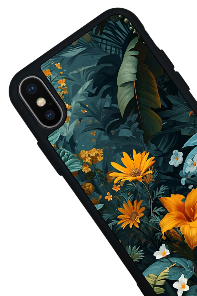 iPhone XS Max Uyumlu Botanik Tasarımlı Glossy Premium Kılıf