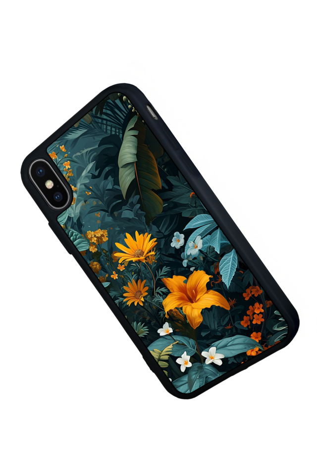 iPhone XS Max Uyumlu Botanik Tasarımlı Glossy Premium Kılıf