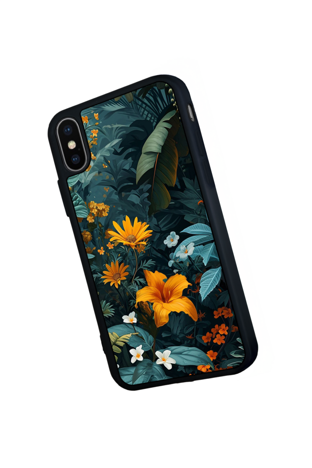 iPhone XS Max Uyumlu Botanik Tasarımlı Glossy Premium Kılıf