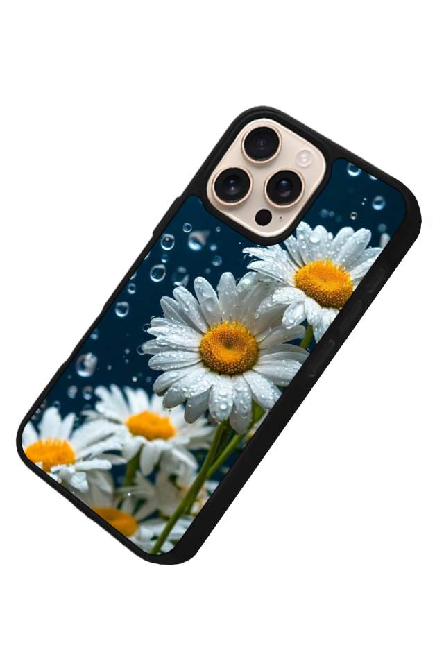 iPhone 16 Pro Max Uyumlu Cicek Tasarımlı Glossy Premium Kılıf