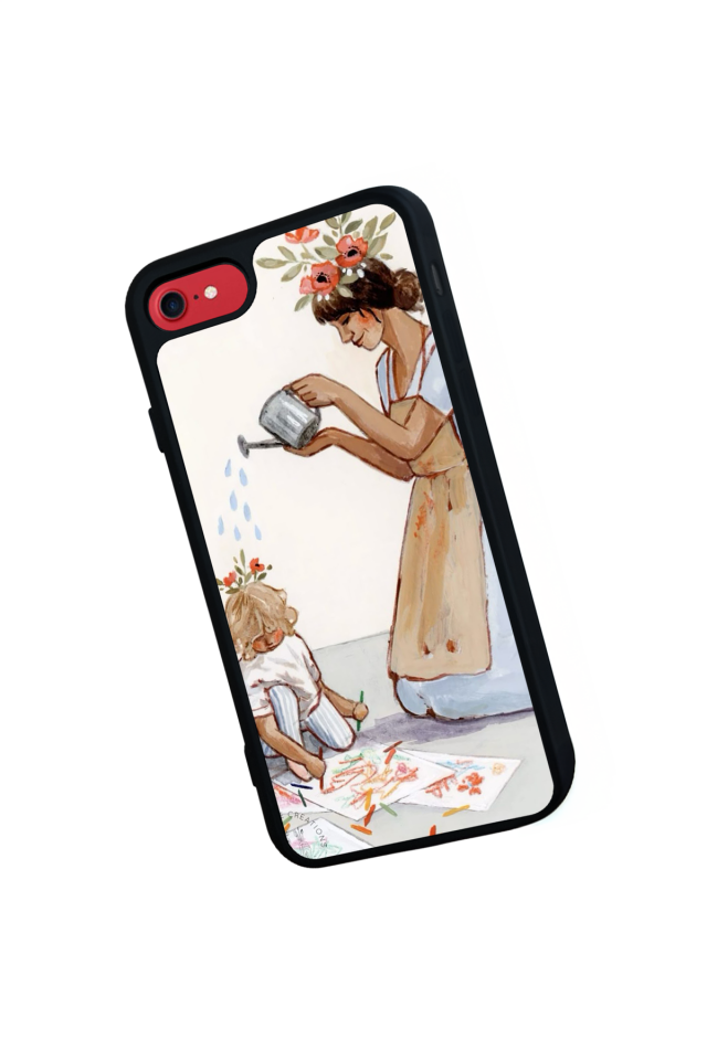iPhone SE Uyumlu Kalp Love Tasarımlı Glossy Premium Kılıf