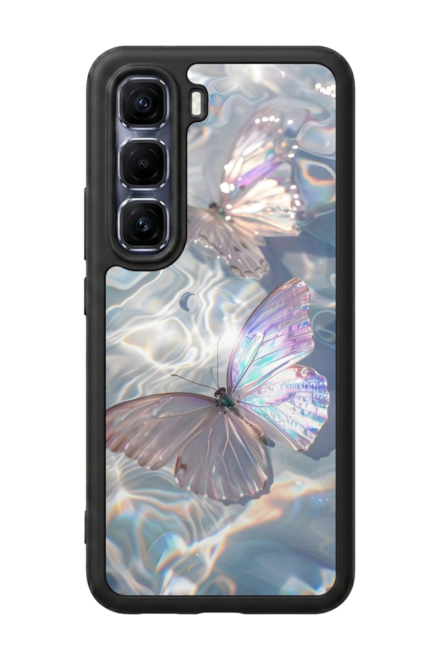 Infinix Hot 60 Pro Plus Uyumlu Kelebek Tasarımlı Glossy Premium Kılıf