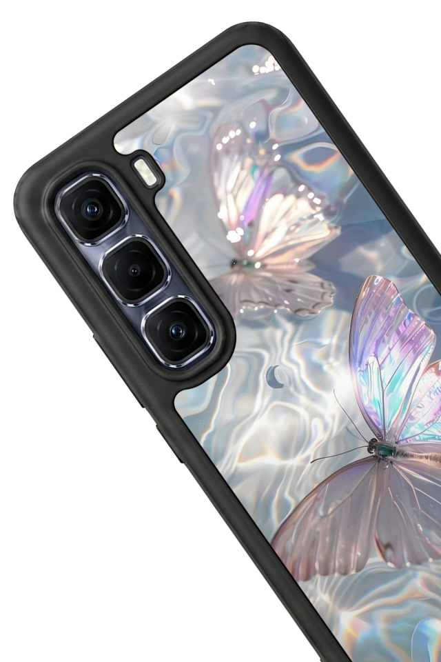 Infinix Hot 60 Pro Plus Uyumlu Kelebek Tasarımlı Glossy Premium Kılıf