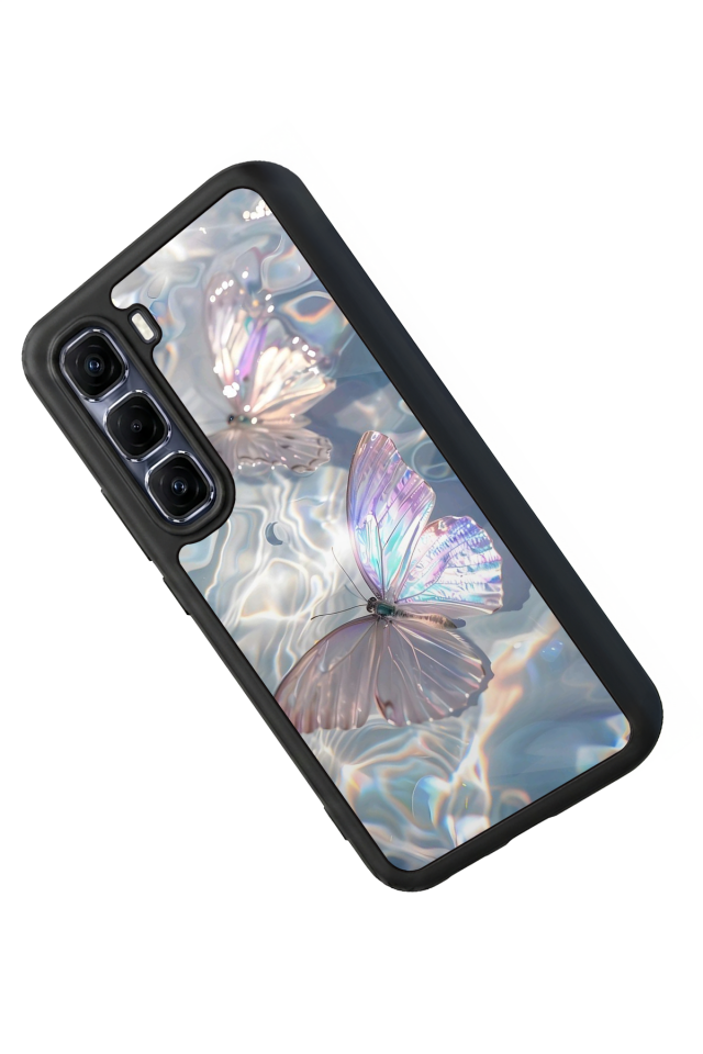 Infinix Hot 60 Pro Plus Uyumlu Kelebek Tasarımlı Glossy Premium Kılıf