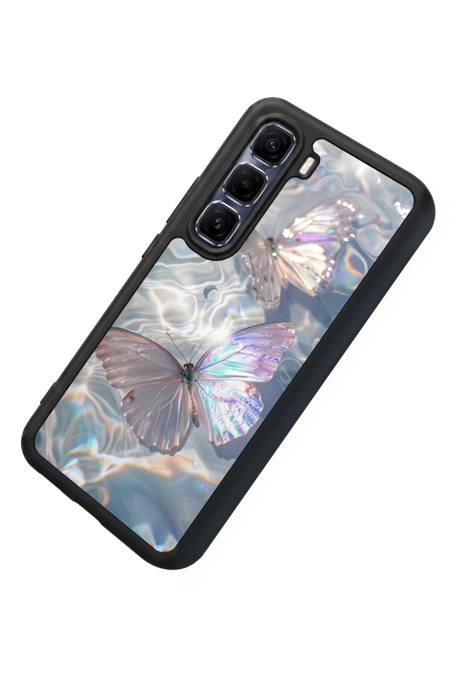Infinix Hot 60 Pro Plus Uyumlu Kelebek Tasarımlı Glossy Premium Kılıf