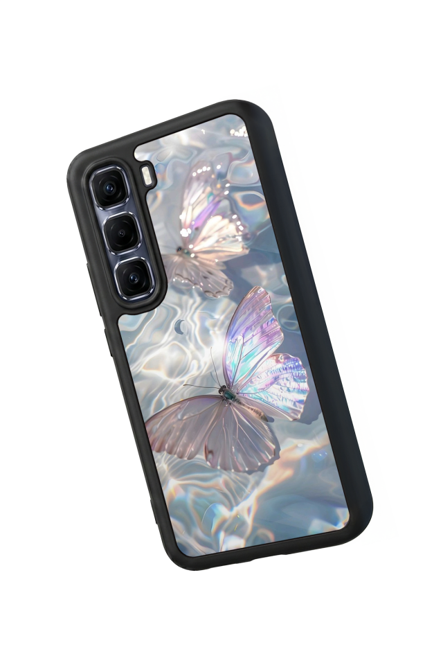 Infinix Hot 60 Pro Plus Uyumlu Kelebek Tasarımlı Glossy Premium Kılıf