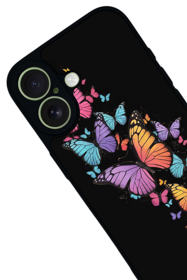 iPhone 17 Uyumlu Kelebek Tasarımlı Glossy Premium Kılıf