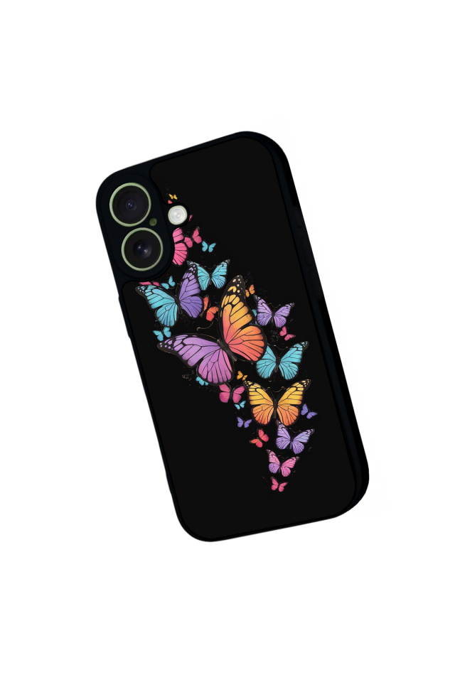 iPhone 17 Uyumlu Kelebek Tasarımlı Glossy Premium Kılıf