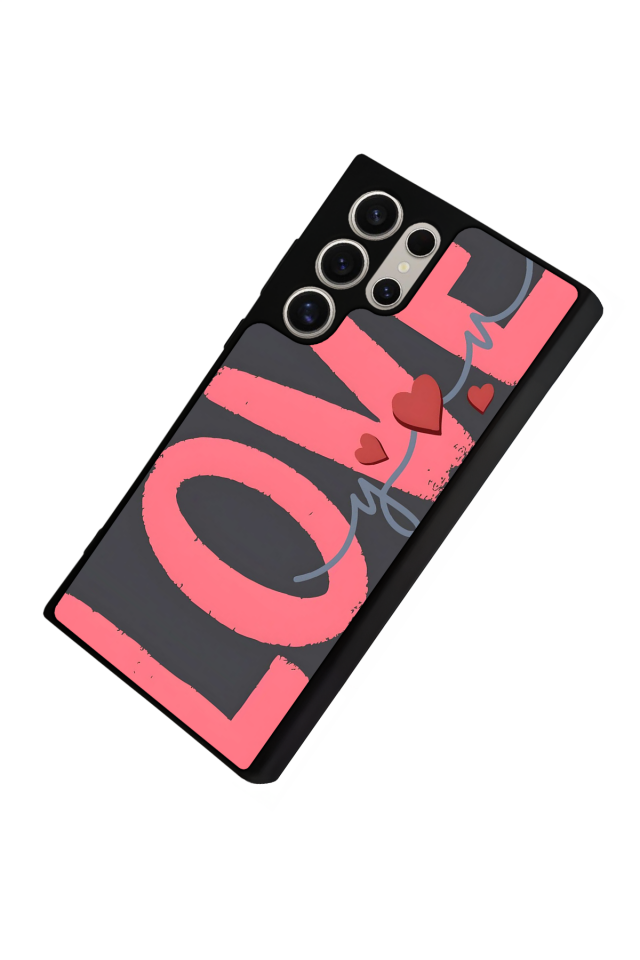 Samsung Galaxy S23 Ultra Uyumlu Love Tasarımlı Glossy Premium Kılıf