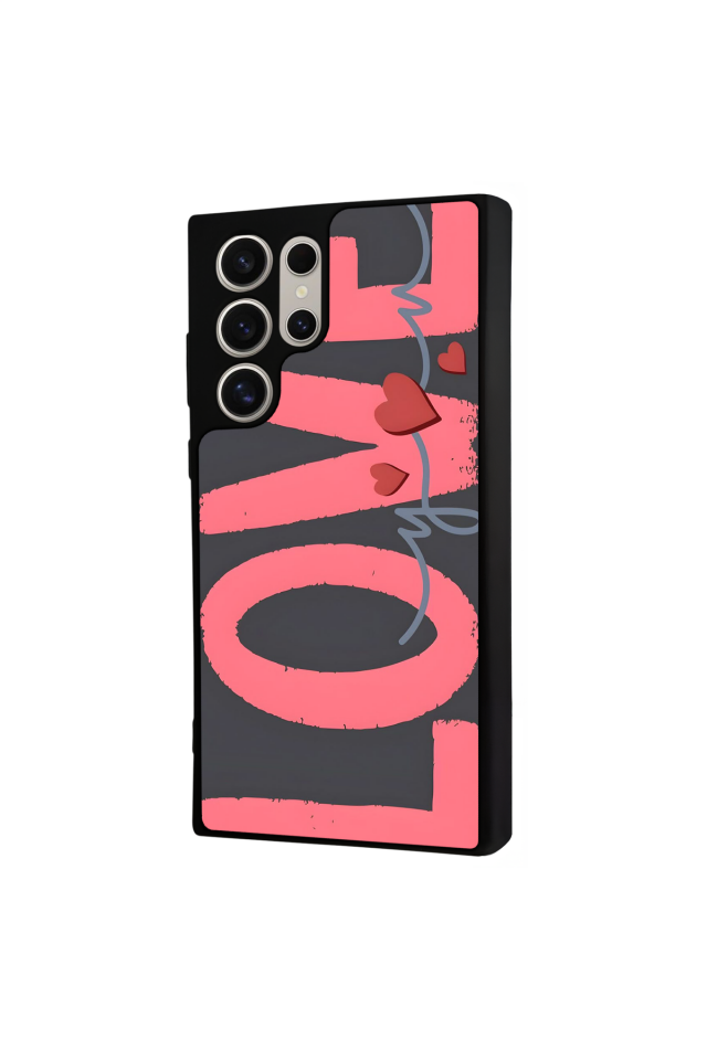 Samsung Galaxy S23 Ultra Uyumlu Love Tasarımlı Glossy Premium Kılıf