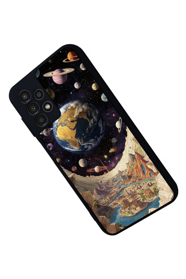 Samsung Galaxy A23 Uyumlu Uzay Tasarımlı Glossy Premium Kılıf