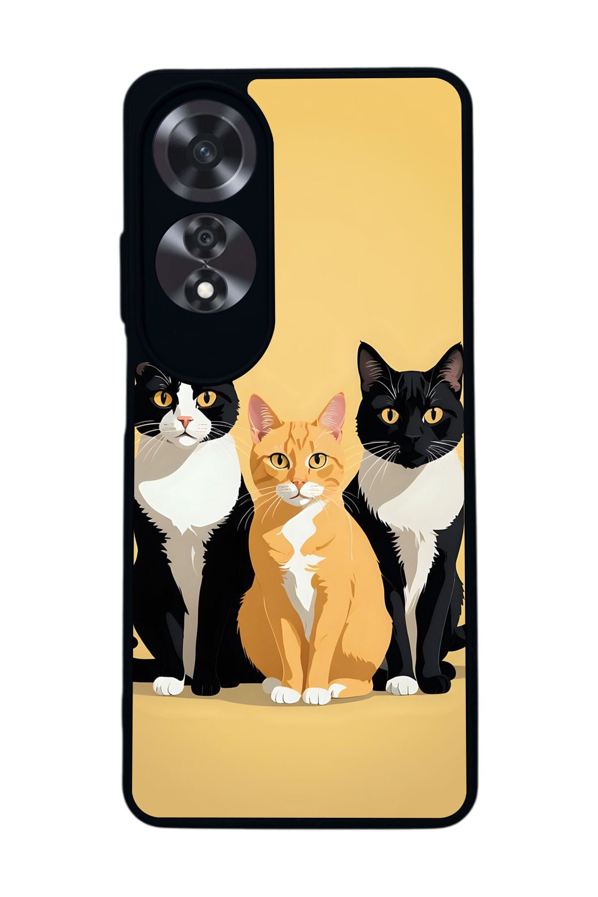 Oppo A60 Mat Siyah uyumlu Kılıf – Yumuşak Silikon, Koruyucu, Şok Emici Kapak