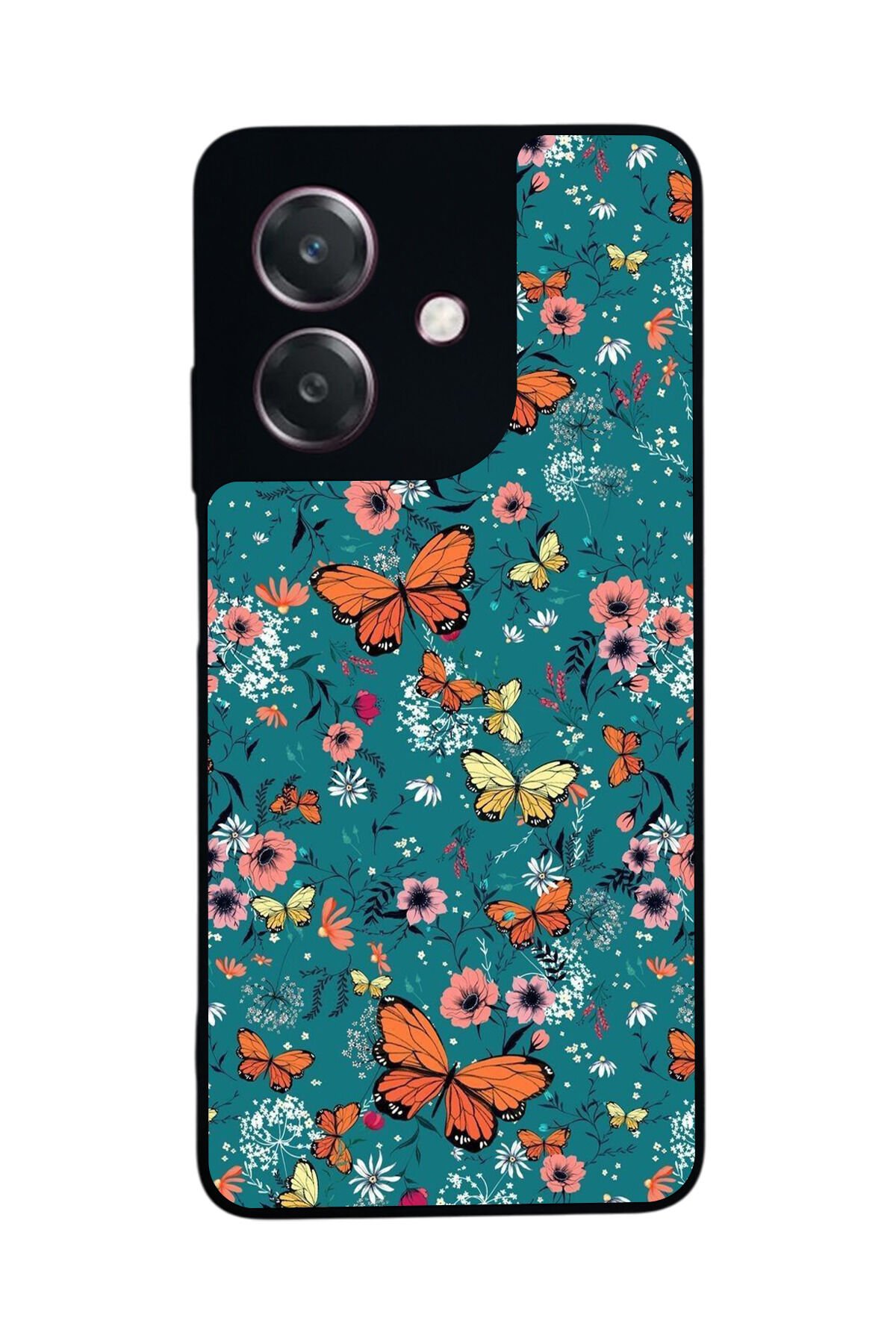 Oppo A3 5G Uyumlu Kelebek Tasarımlı Glossy Premium Kılıf