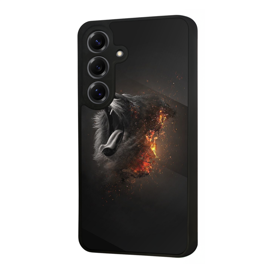Samsung Galaxy S25 Uyumlu Aslan Tasarımlı Glossy Premium Kılıf
