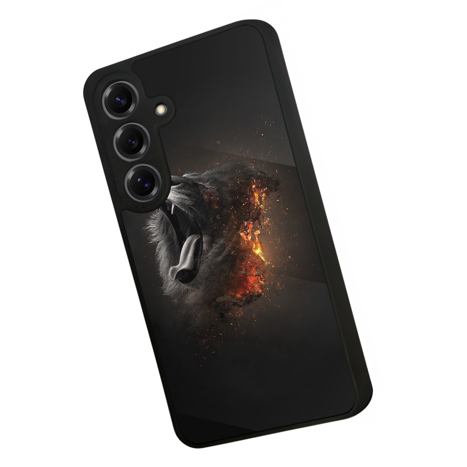 Samsung Galaxy S25 Uyumlu Aslan Tasarımlı Glossy Premium Kılıf