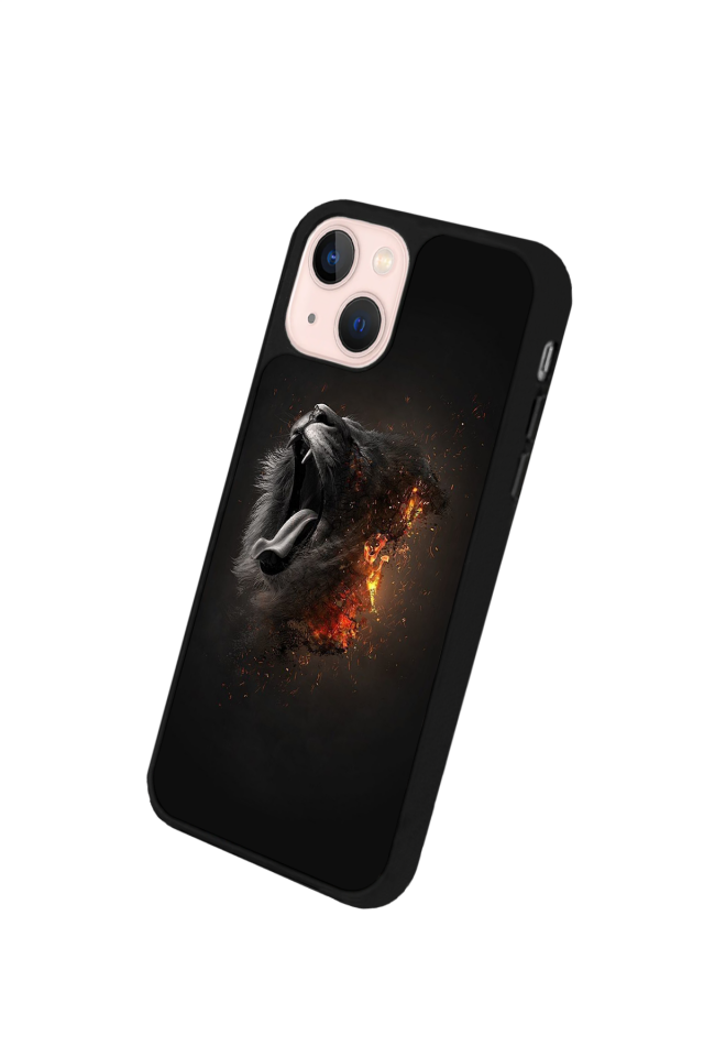 iPhone 13/14 Uyumlu Aslan Tasarımlı Glossy Premium Kılıf