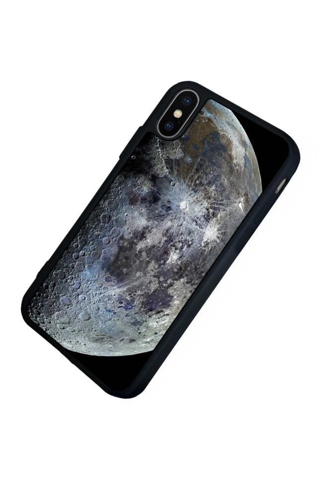 iPhone X/ XS Uyumlu Ay Tasarımlı Glossy Premium Kılıf