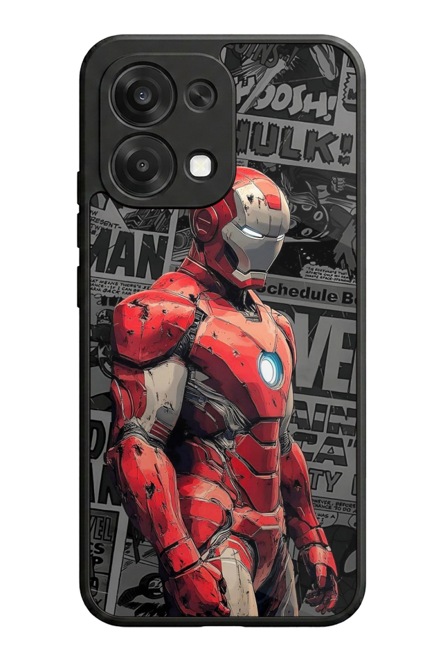 Oppo A6 Pro Uyumlu Iron Man ( Demir Adam ) Tasarımlı Glossy Premium Kılıf