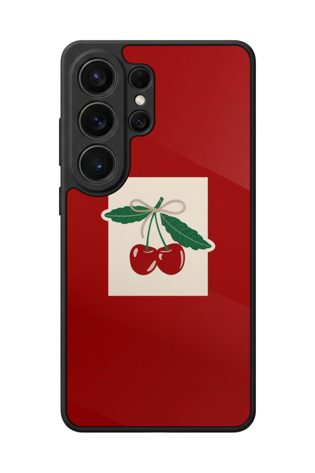 Samsung Galaxy S26 Ultra Uyumlu Kiraz Tasarımlı Glossy Premium Kılıf