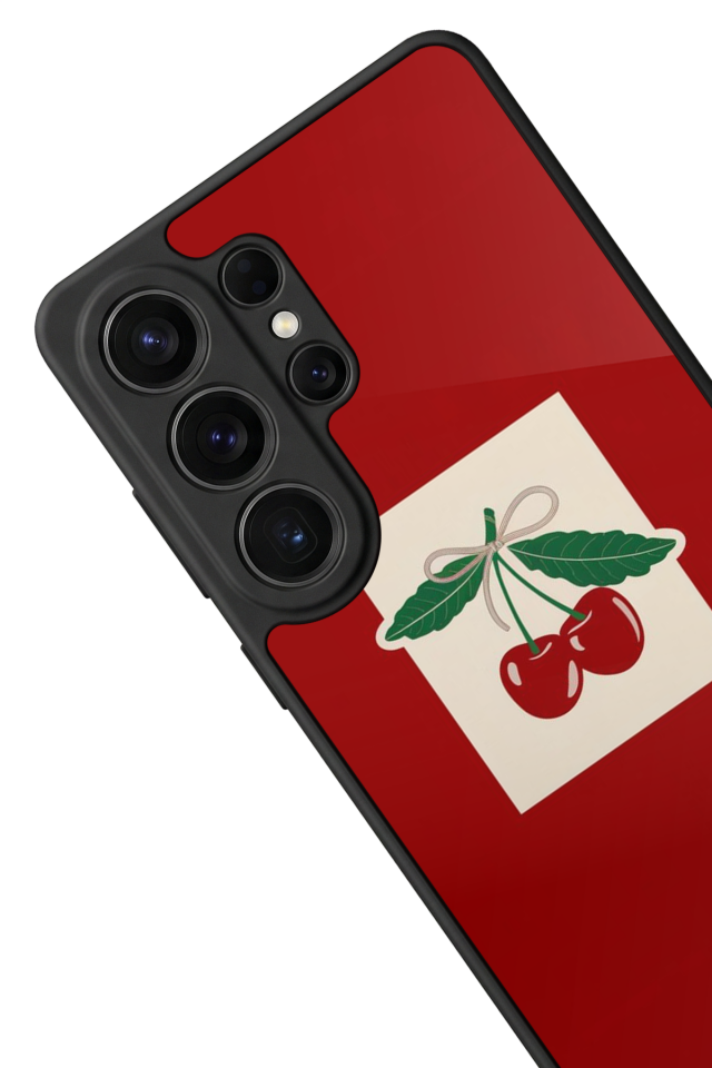 Samsung Galaxy S26 Ultra Uyumlu Kiraz Tasarımlı Glossy Premium Kılıf