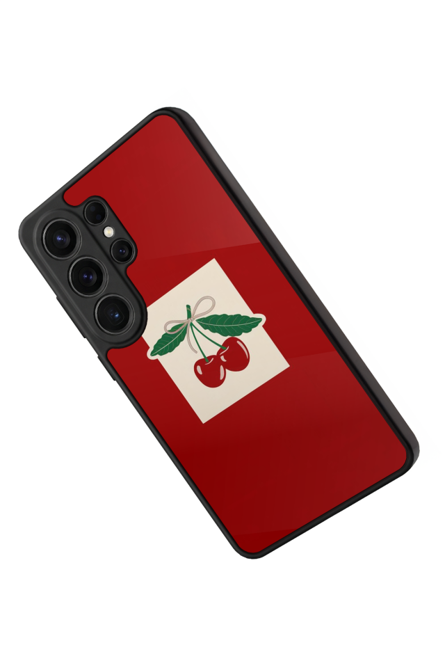 Samsung Galaxy S26 Ultra Uyumlu Kiraz Tasarımlı Glossy Premium Kılıf