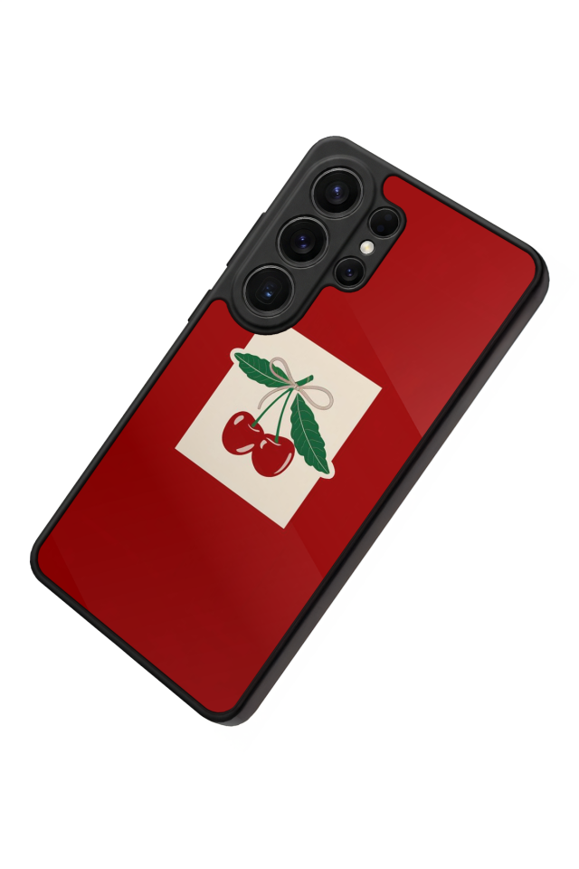 Samsung Galaxy S26 Ultra Uyumlu Kiraz Tasarımlı Glossy Premium Kılıf