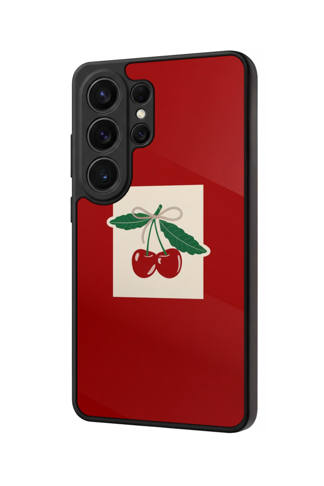 Samsung Galaxy S26 Ultra Uyumlu Kiraz Tasarımlı Glossy Premium Kılıf