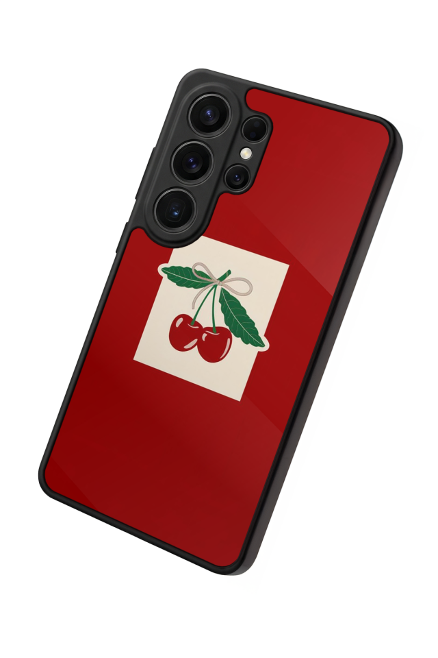 Samsung Galaxy S26 Ultra Uyumlu Kiraz Tasarımlı Glossy Premium Kılıf