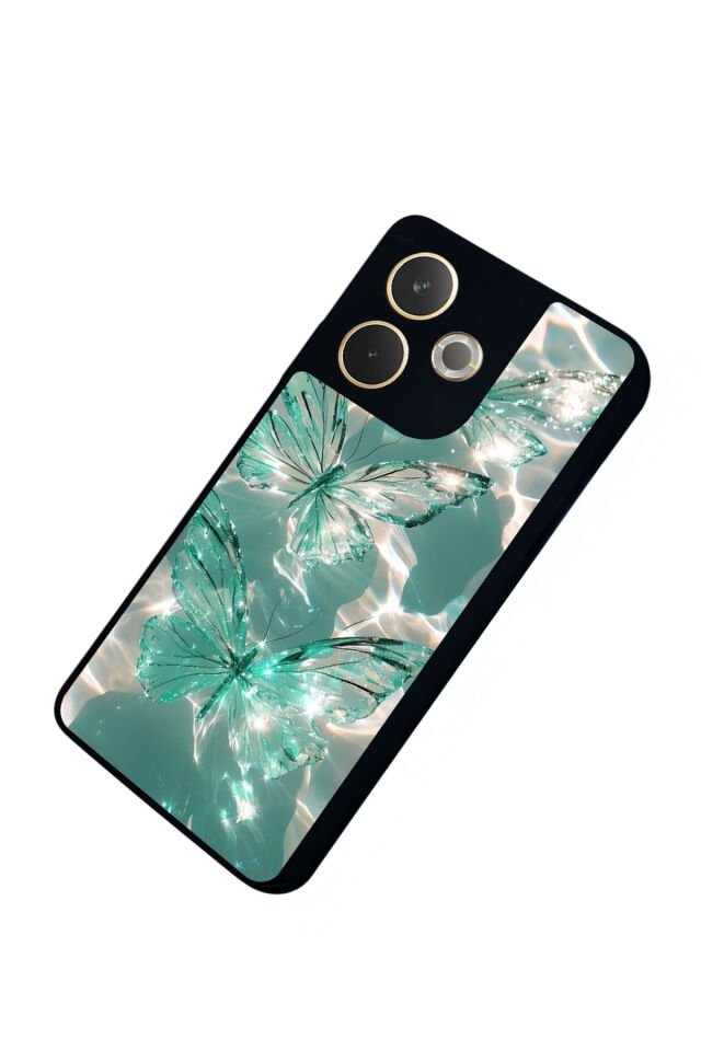 Oppo A5 Pro Uyumlu Kelebek Tasarımlı Glossy Premium Kılıf