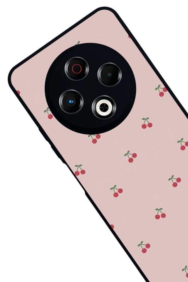 Tecno Spark 30 Uyumlu Kiraz Tasarımlı Glossy Premium Kılıf