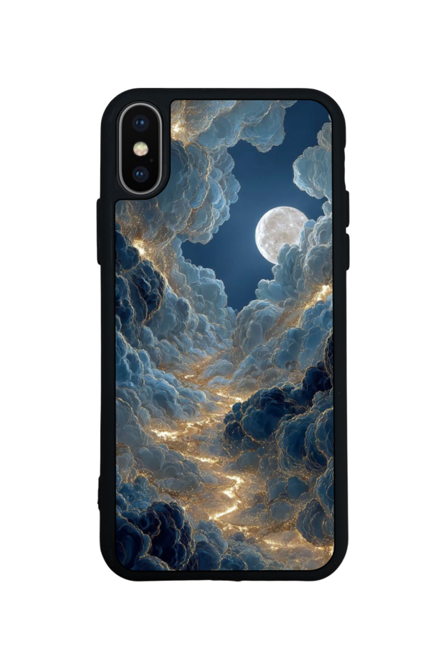 iPhone X/ XS Uyumlu Ay Tasarımlı Glossy Premium Kılıf